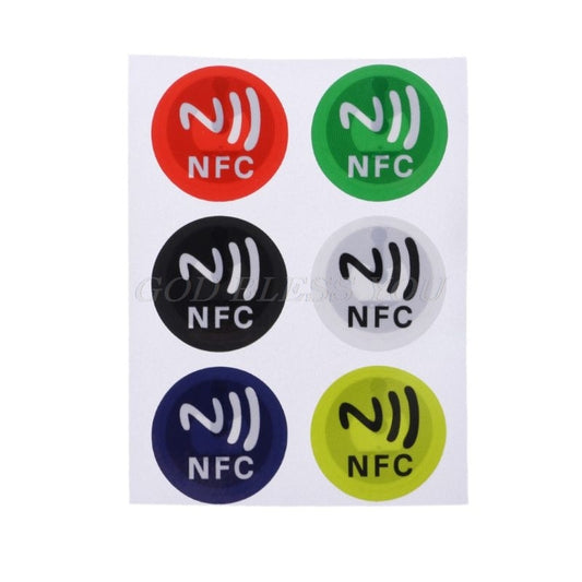 Sticker CICLISTA Pegatinas adhesivas con  NFC de Material PET impermeables, 6 uds., etiquetas adhesivas inteligentes Ntag213 para todos los teléfonos.