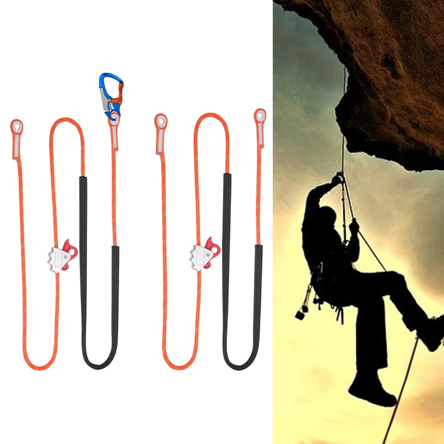 Cuerda de Seguridad para escalada, cuerda de posicionamiento ajustable, resistente a Cortes