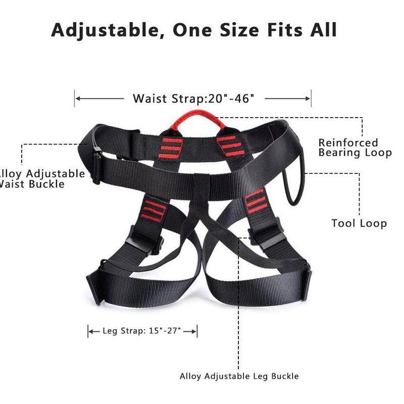 Arnés de medio cuerpo ajustable, de seguridad anticaída, uso  en escalada senderismo caminata de montaña escalada en altitud